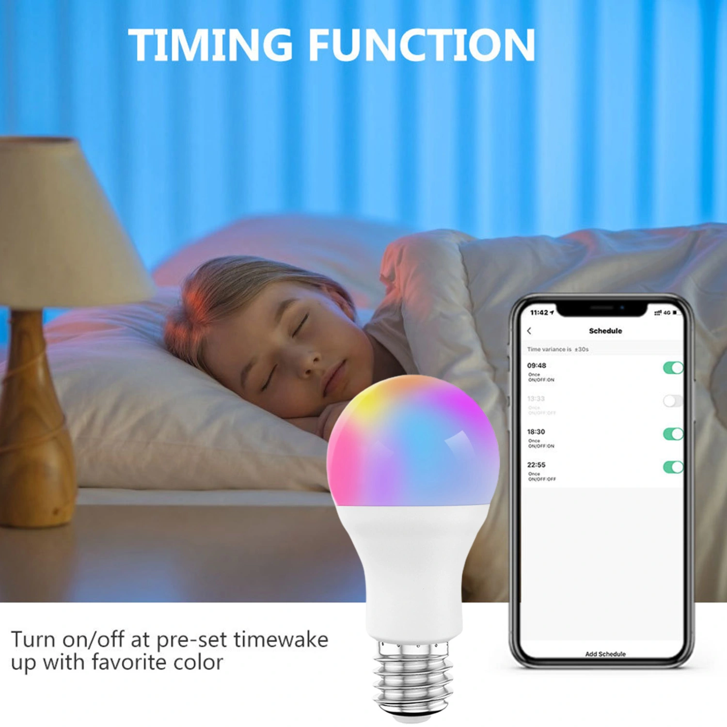 Light Bulb High Brightness LED Solid Wear-Resistant Adjustable Smart System Energy Saving Smart RGB Lamp Bulbs for Home Use