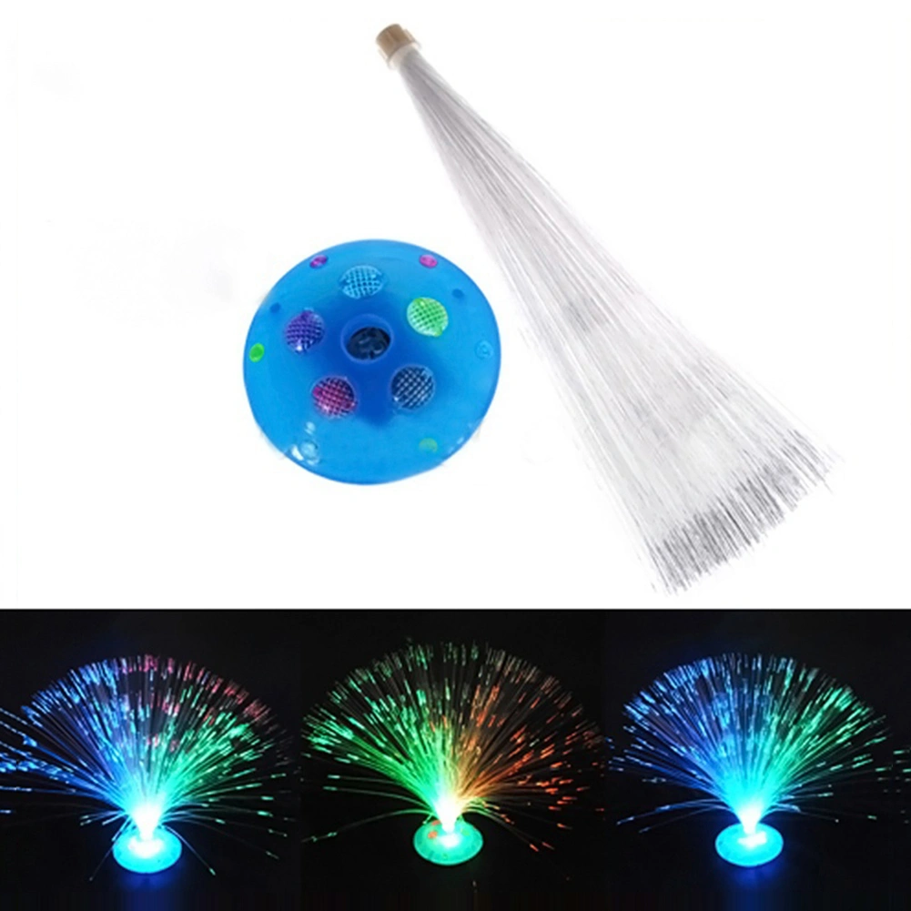 Color Changing LED Fiber Optic Night Light Colorful Stand Lamp Home Decor