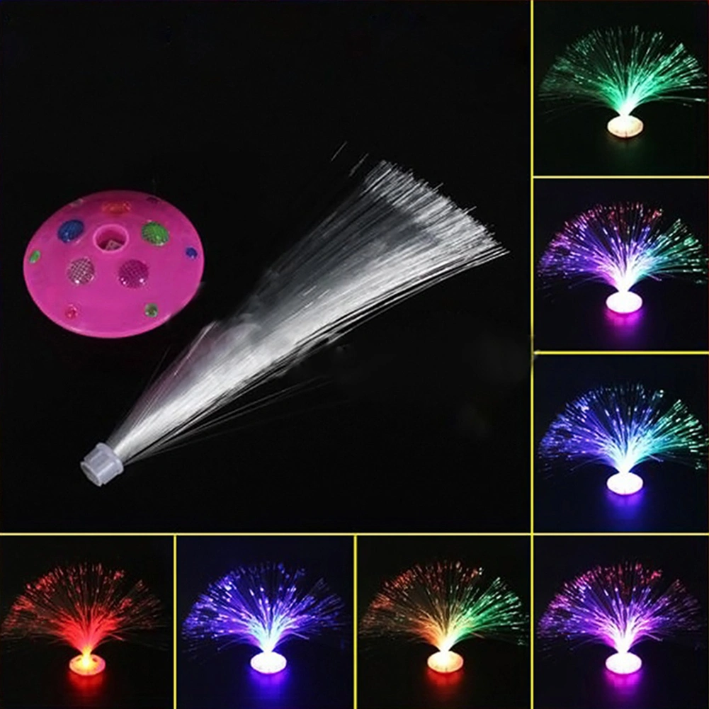 Color Changing LED Fiber Optic Night Light Colorful Stand Lamp Home Decor