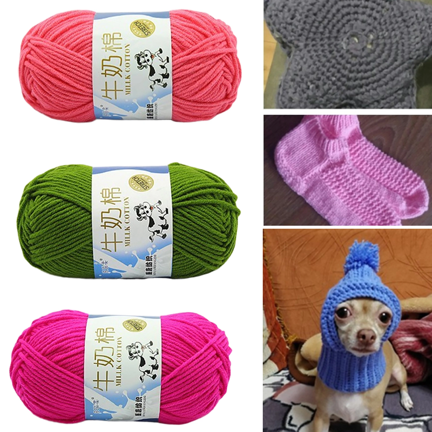 Soft Yarn Eye-catching Various Occasions Daily Accessories Acrylic Yarn Skeins Bulk Yarn Kit for Gift