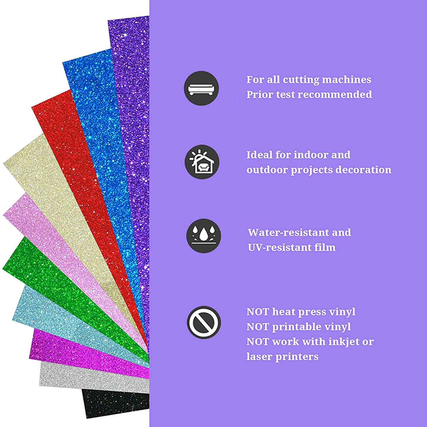 1 Roll Thermal Transfer Film Glitter Self-Adhesive PVC Exquisite Adhesive Vinyl Sheets for DIY