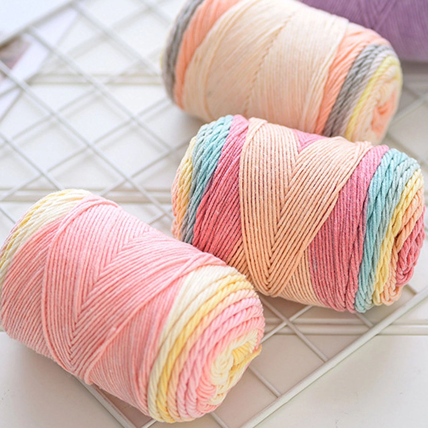 Thick Multicolor Knitting Crochet Yarn Thread DIY Sweater Scarf Woven Material
