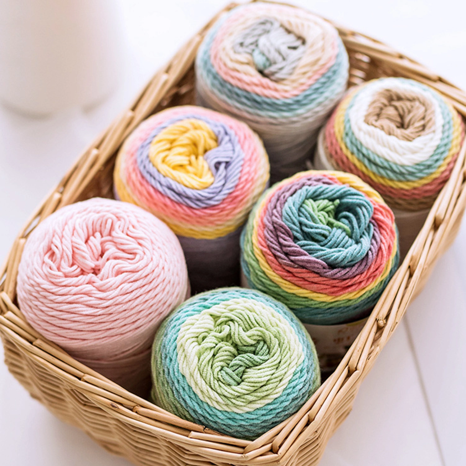 Thick Multicolor Knitting Crochet Yarn Thread DIY Sweater Scarf Woven Material