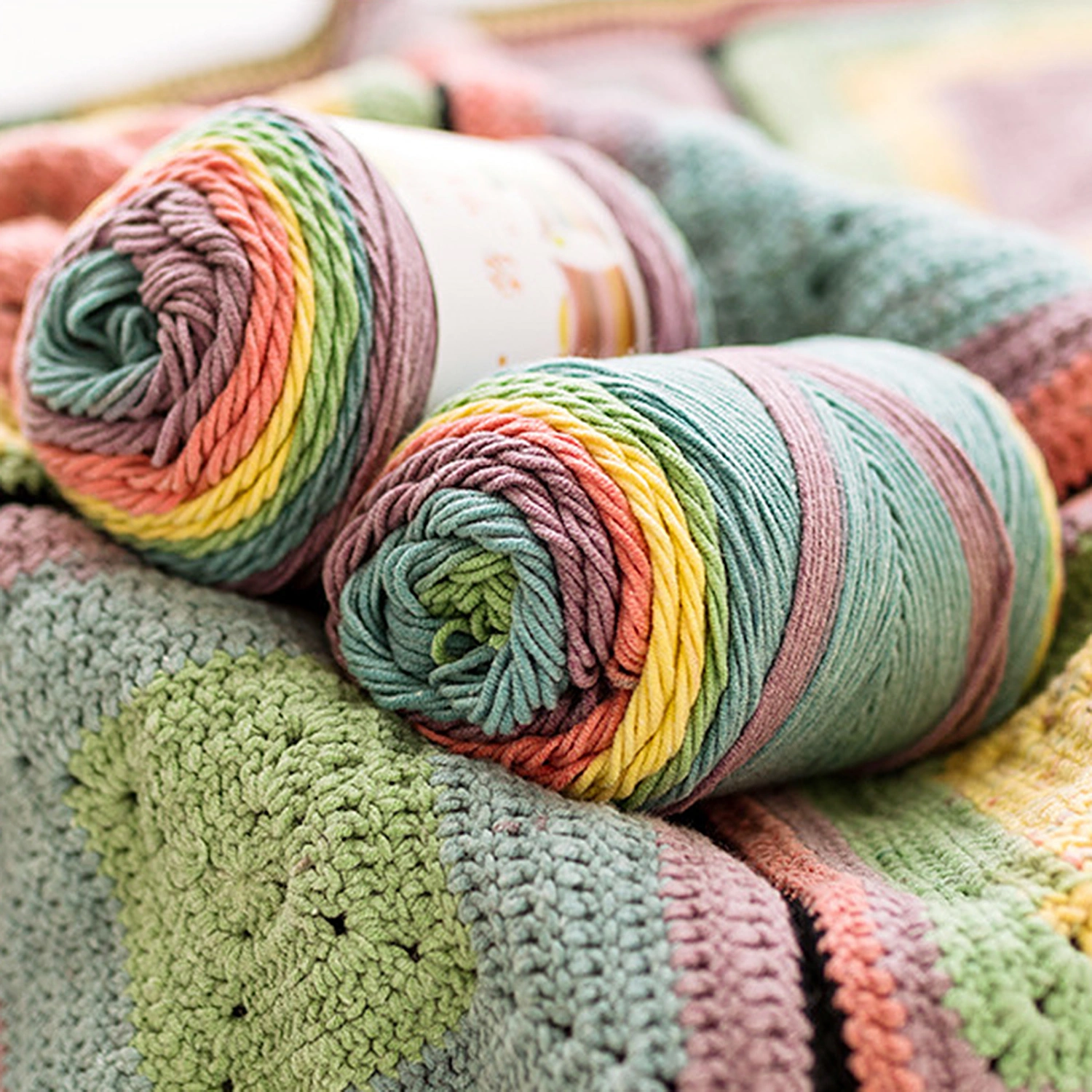 Thick Multicolor Knitting Crochet Yarn Thread DIY Sweater Scarf Woven Material