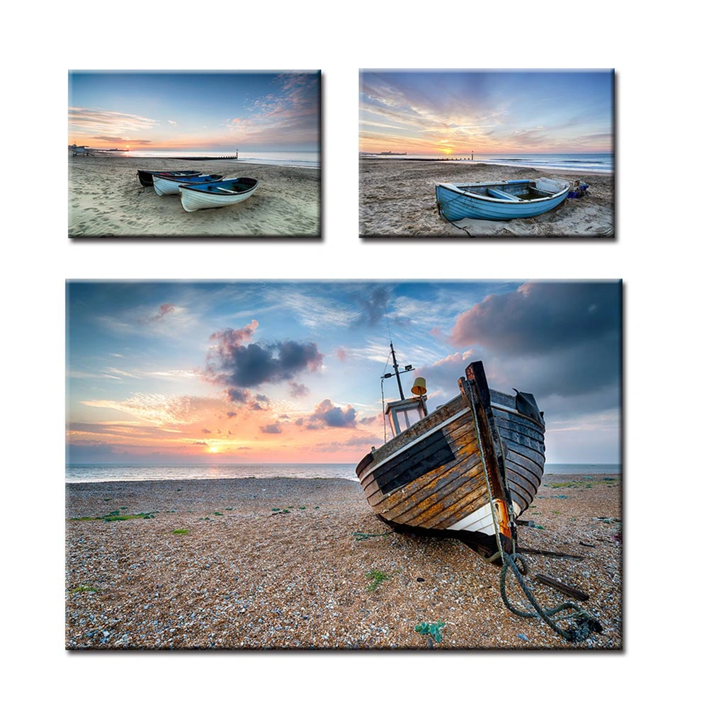 Beach Boat Painting Wall Living Room Bedroom Picture Poster Background Decor