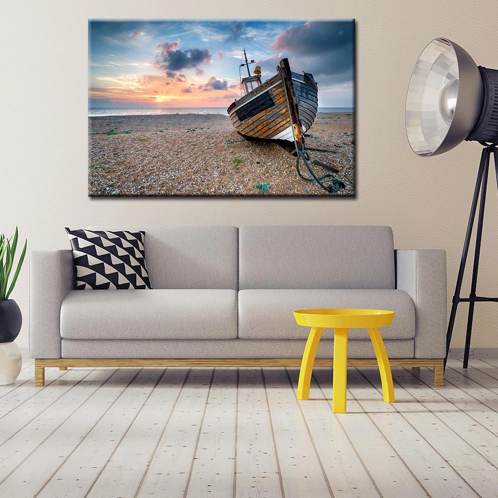 Beach Boat Painting Wall Living Room Bedroom Picture Poster Background Decor
