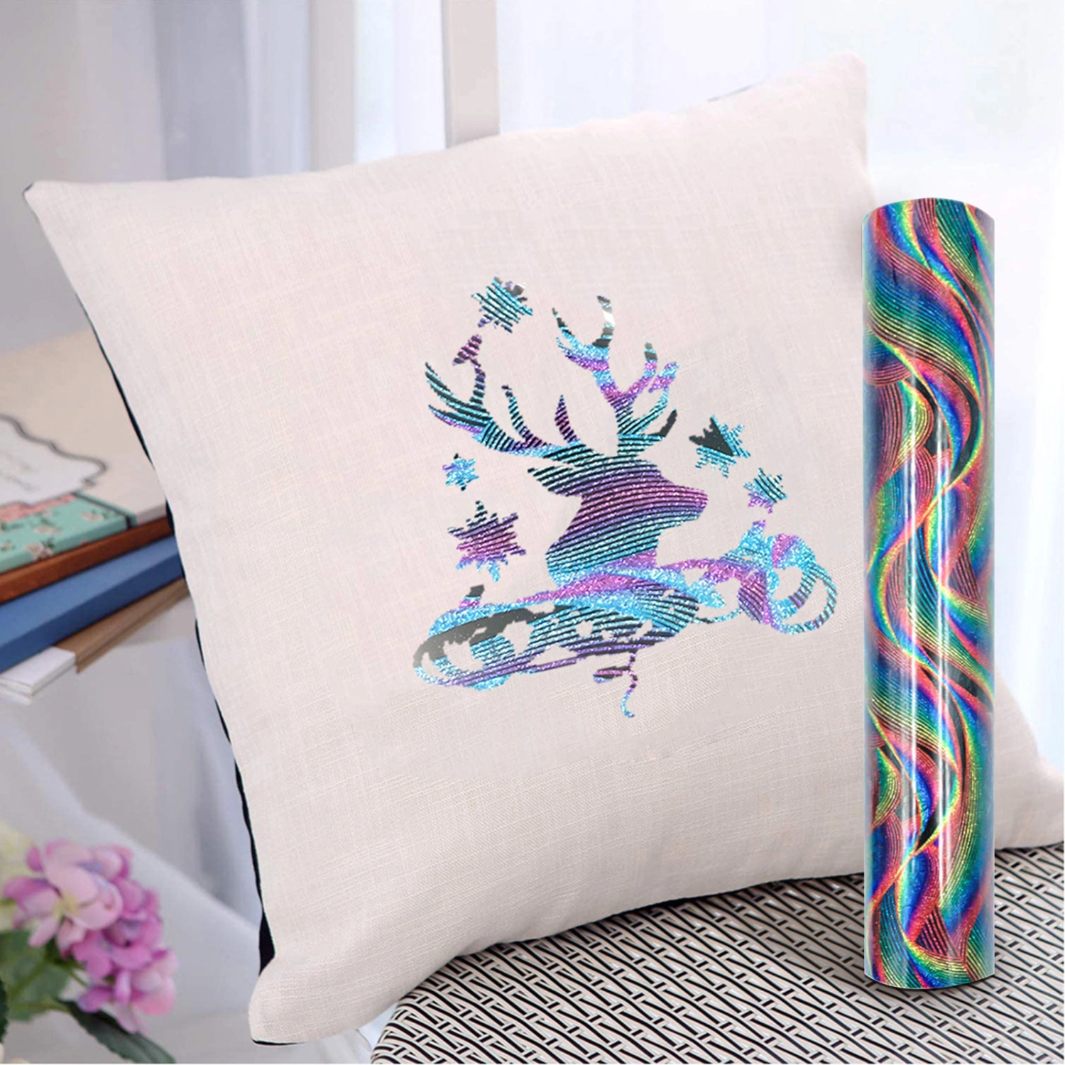 1 Roll Heat Transfer Vinyl Permanent Self-adhesive PVC Clothes Decorative Vinyl Sticker Craft Making Tool