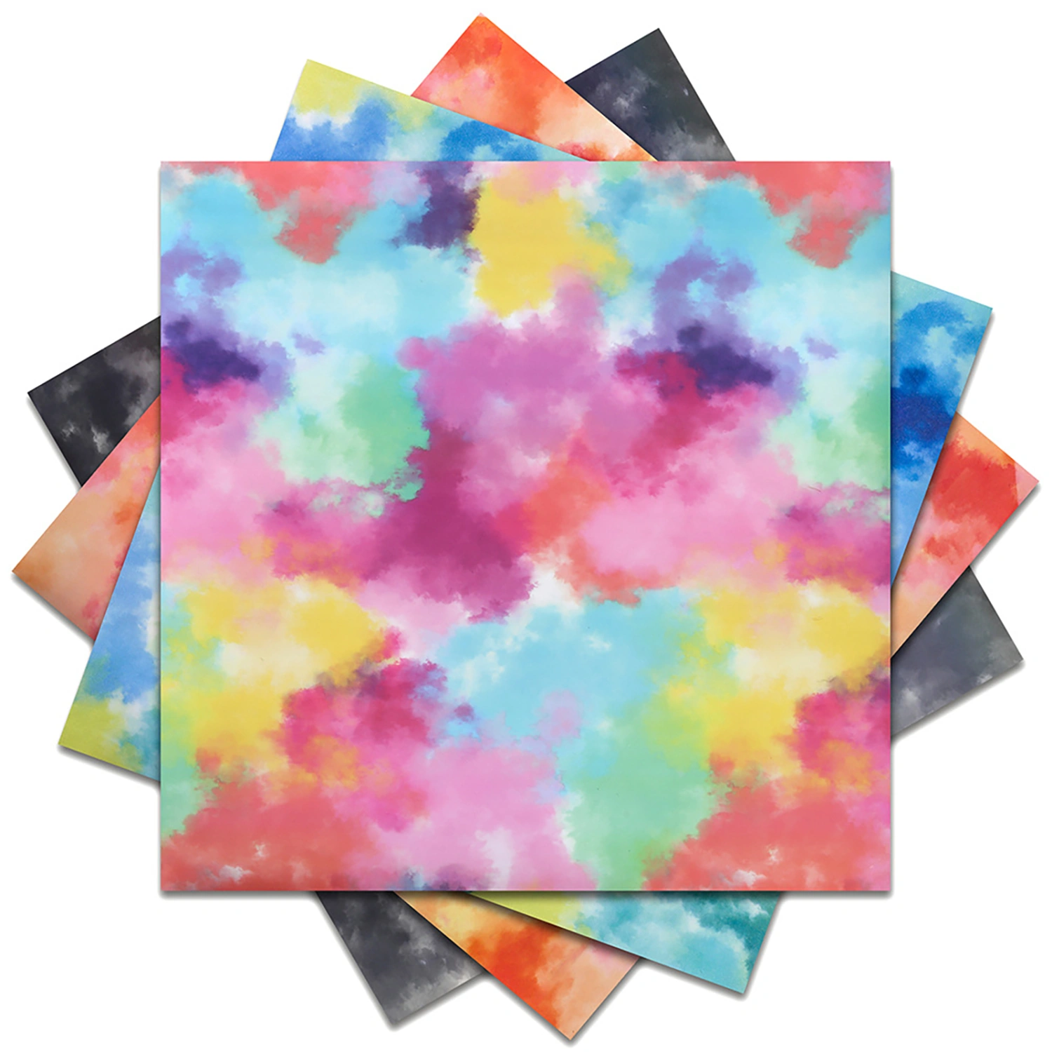 1 Sheet  Heat Transfer Film Tie Dye DIY Cuttable Colorful T-shirt Transfer Textile Vinyl for Handicrafts 