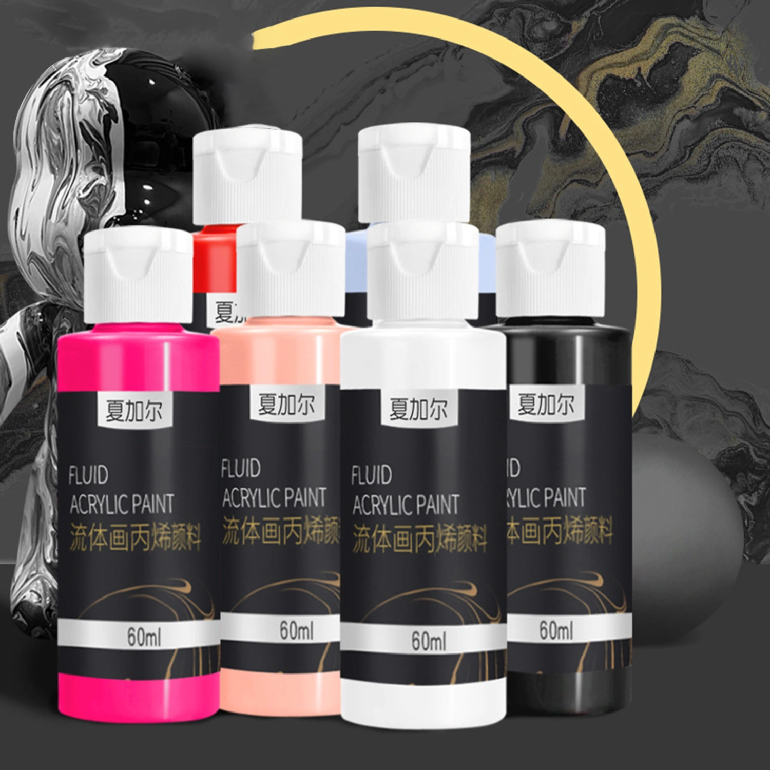 60ML Fluid Acrylic Paint Long Lasting High Gloss Easy to Use DIY Bear Desktop Ornament Liquid Pigment for Gifts