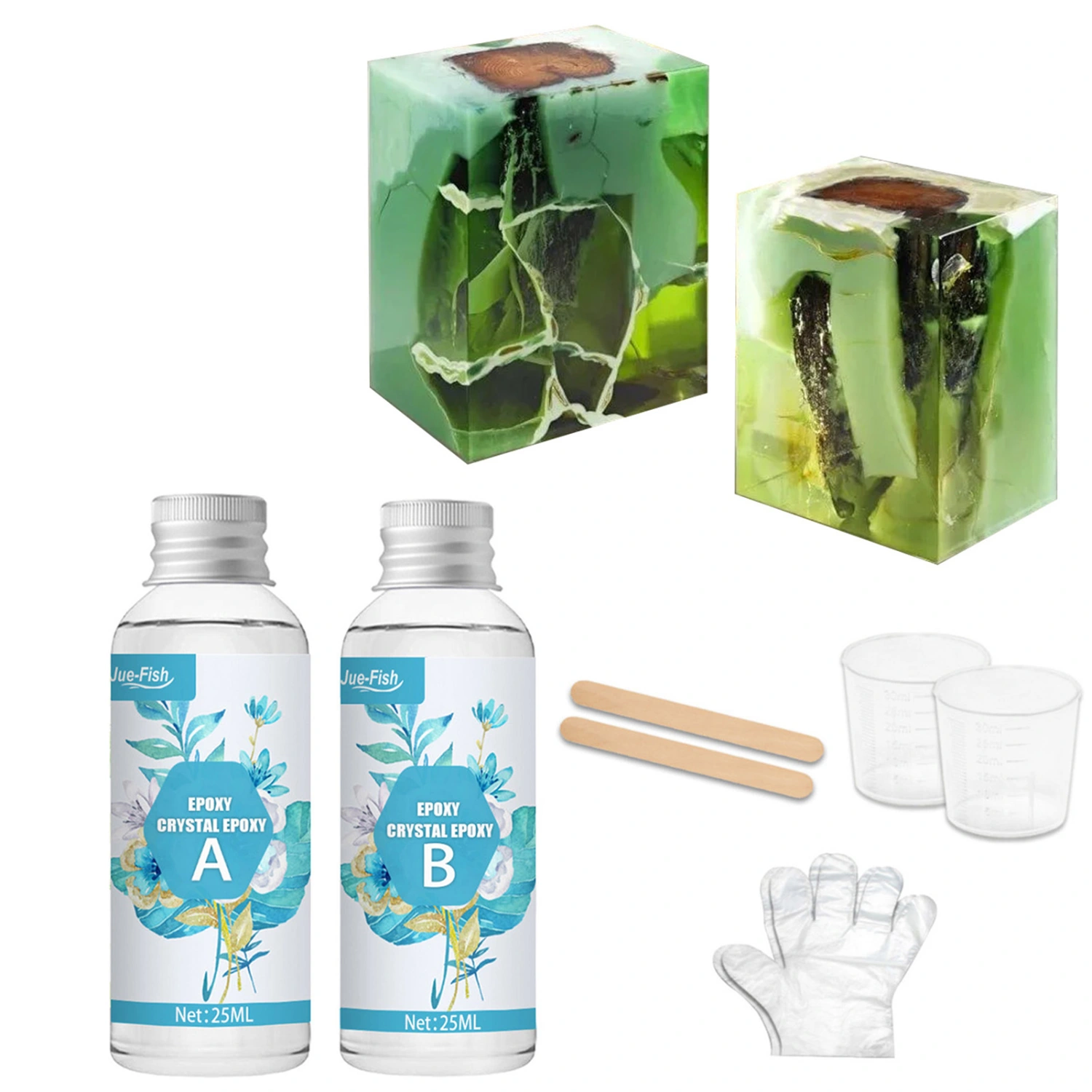 1 Set Epoxy Resin Bottled Strong Adhesive Liquid AB Coating Casting Epoxy Hardener for Beginners