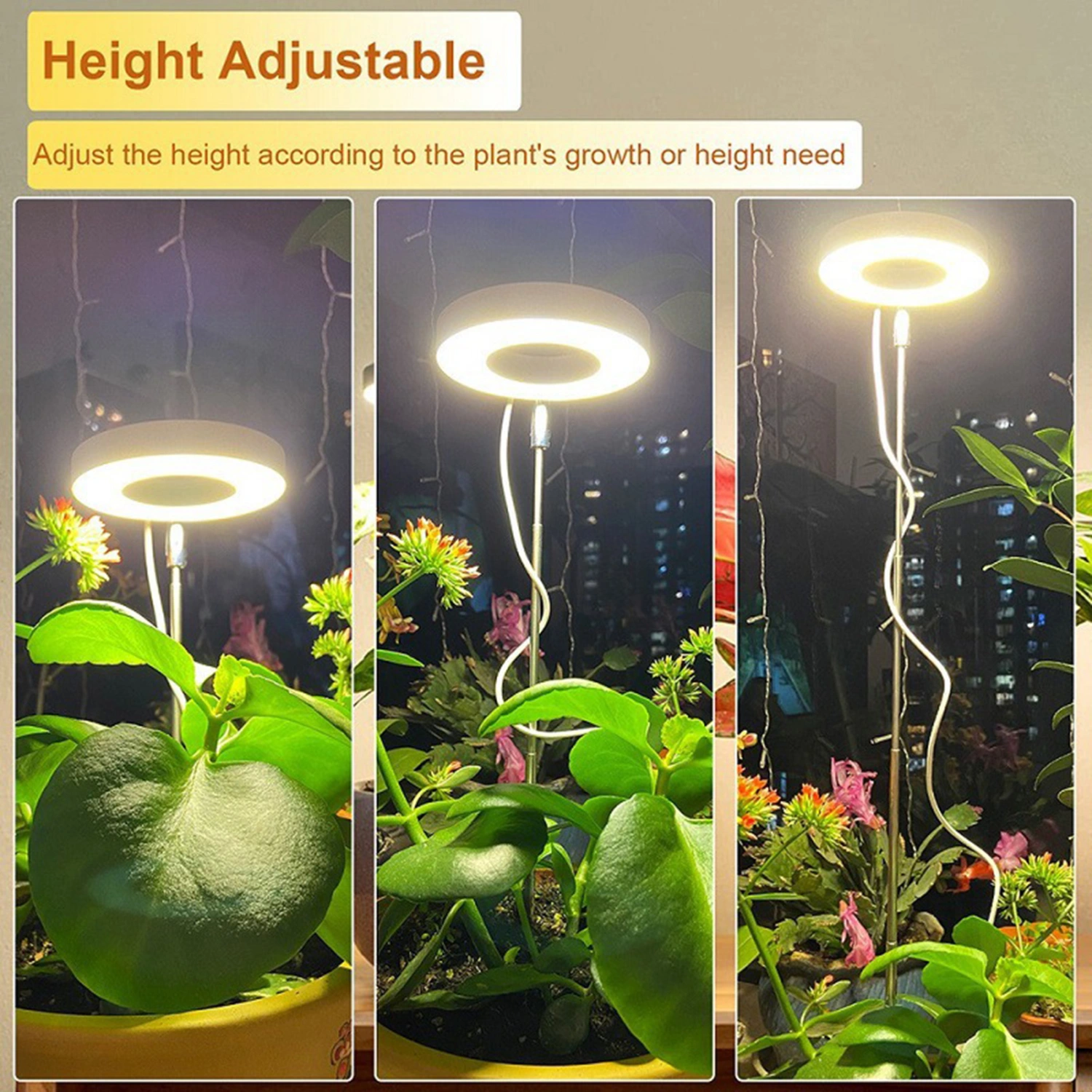 1/2Pcs Telescopic Grow Light Full Spectrum Desk Growth Lamp with 4H/8H/12H Automatic Timer & 4 Dimmable Levels Height Adjustable LED Plant Light for Indoor Plants Growing