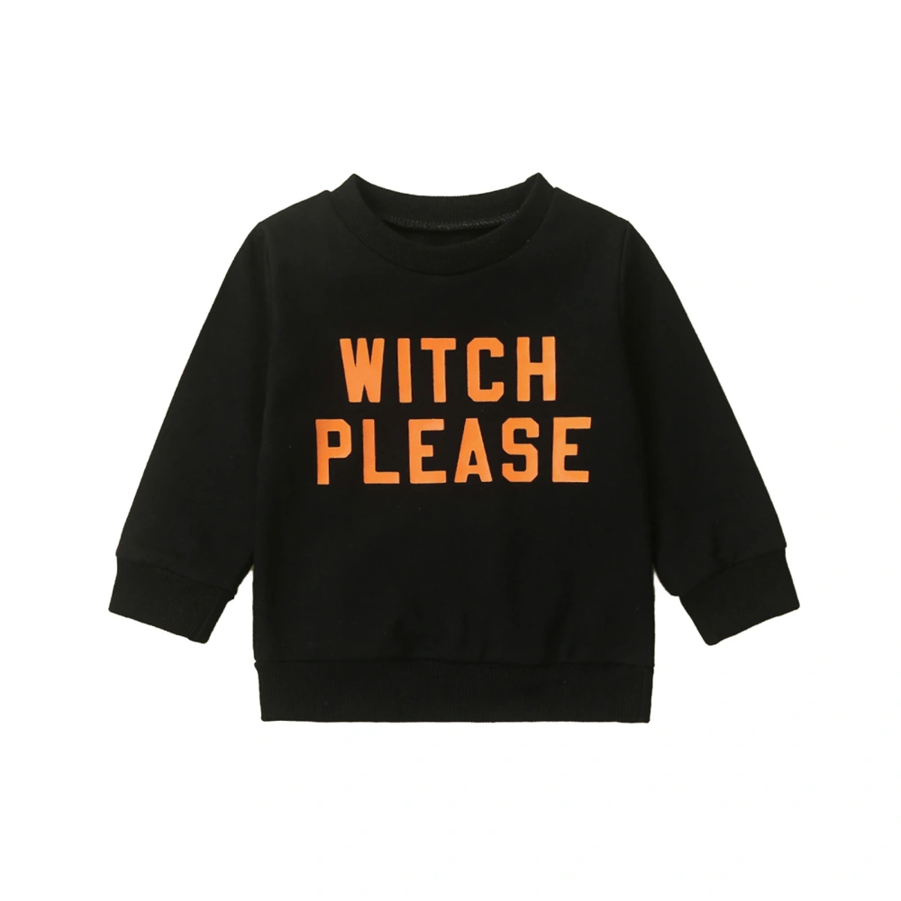 Kids Girls Boys Sweatshirts Halloween Clothes Letter Print Long Sleeve Crew Neck Toddler Pullovers Fall Tops