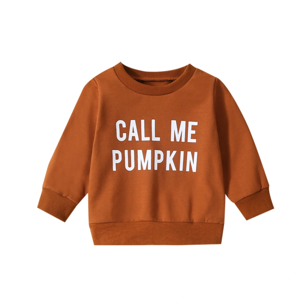 Baby Halloween Sweatshirt Letter Print Round Neck Long Sleeve Pullovers Autumn Tops for Toddler Cute Clothes