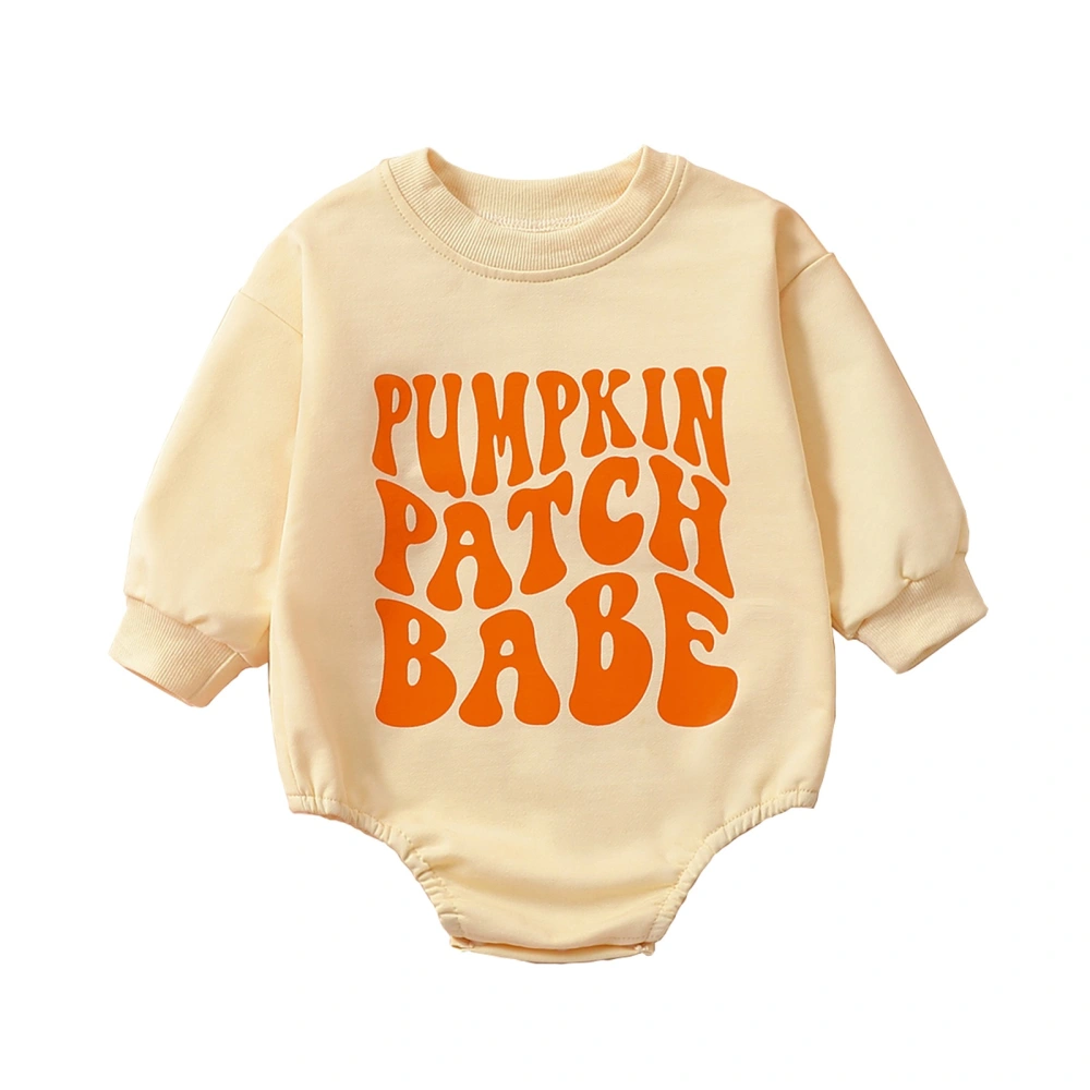 Baby Girls Boys Sweatshirts Rompers Halloween Clothes Letter Print Crew Neck Long Sleeve Toddler Fall Bodysuits