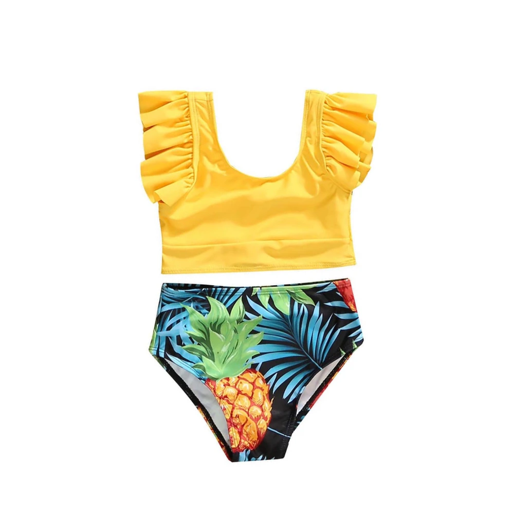 Family Matching Swimsuit, Pineapple Print Bikini Set Swimming Trunks