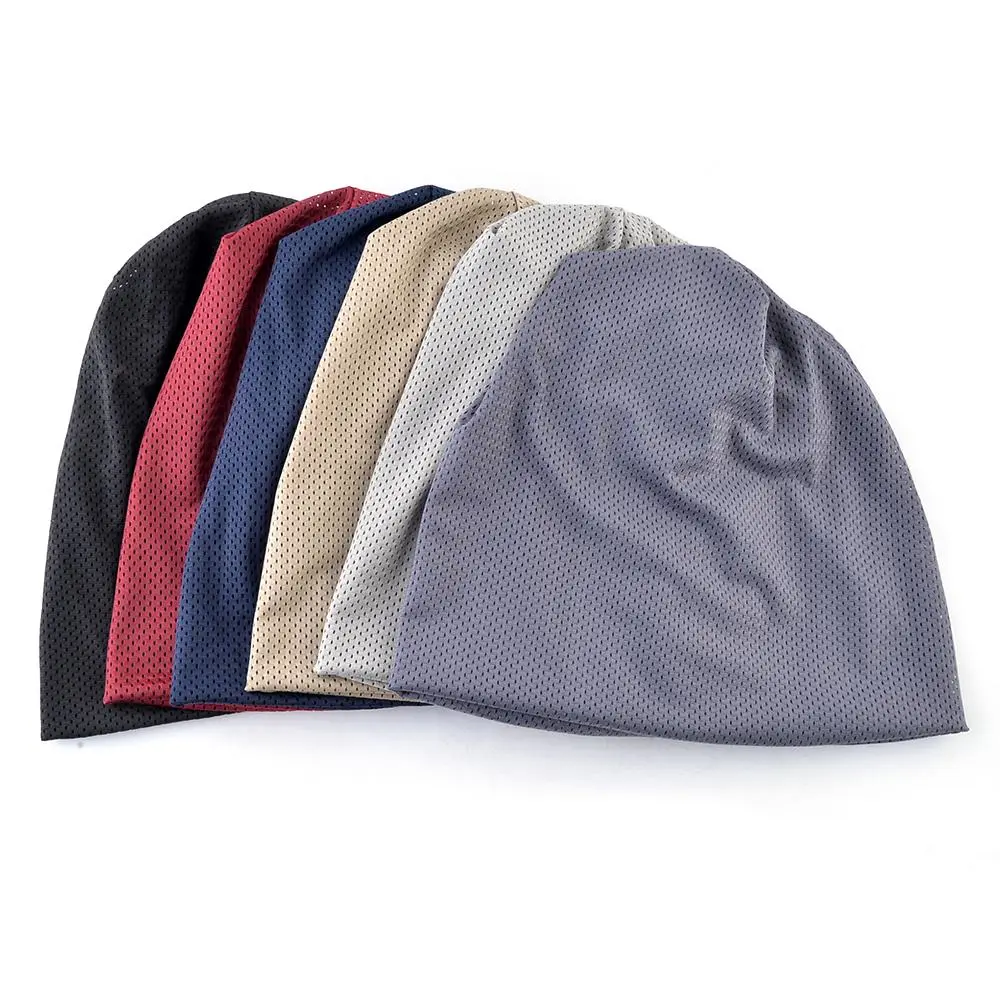 Breathable Beanies Spring Outdoor Casual Skullies Beanies Women Summer Mesh Thin Bonnet Gorras Solid Color Fashion Soft Hat Men