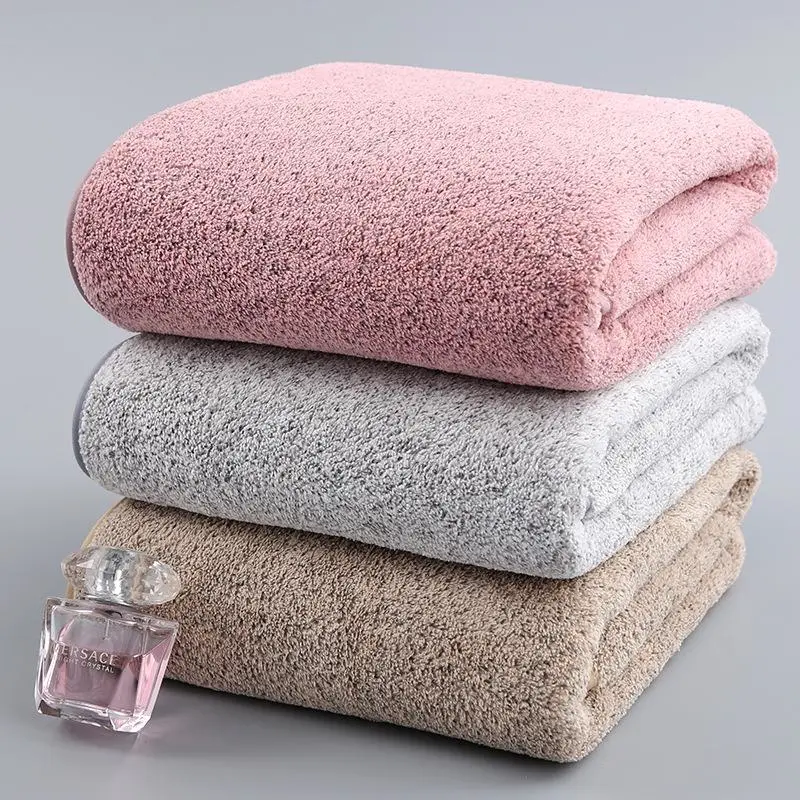 70 * 140CM Bamboo Carbon Solid Color Household Daily Bath Towel Adult Coral Velvet Fiber Bath Towel