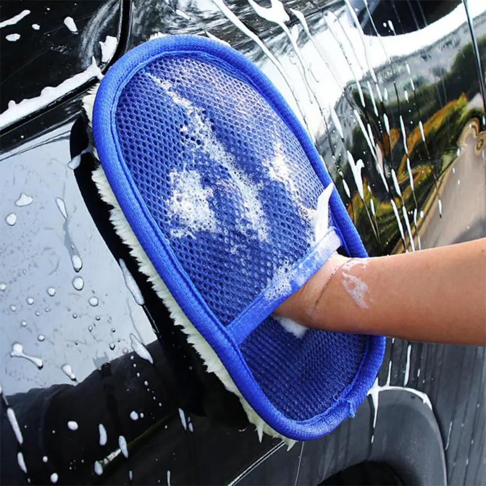 Car Soft Wool Car Wash Cleaning Glove Car Motorcycle Brush Washer Auto Care Cleaning Tool Brushes