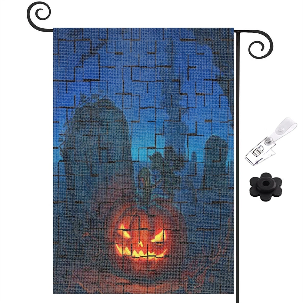 Boo Halloween Garden Flag Dogs Spooky Double Sided Outside, Day of the Dead Party Yard Outdoor Decorative Flag,12x18 inch,#06