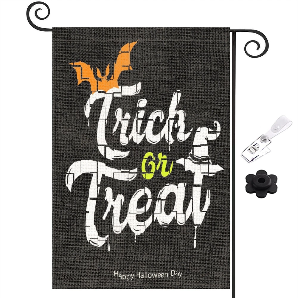 Halloween Decoration,Boo Halloween Garden Flag Dogs Spooky Double Sided Outside, Day of the Dead Party Yard Outdoor Decorative Flag,12x18 inch,#244