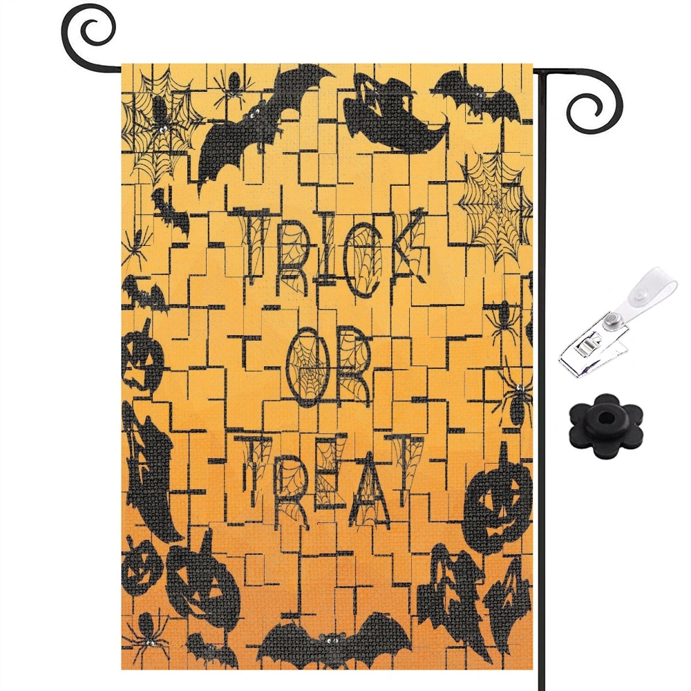 Halloween Decoration,Boo Halloween Garden Flag Dogs Spooky Double Sided Outside, Day of the Dead Party Yard Outdoor Decorative Flag,12x18 inch,#243