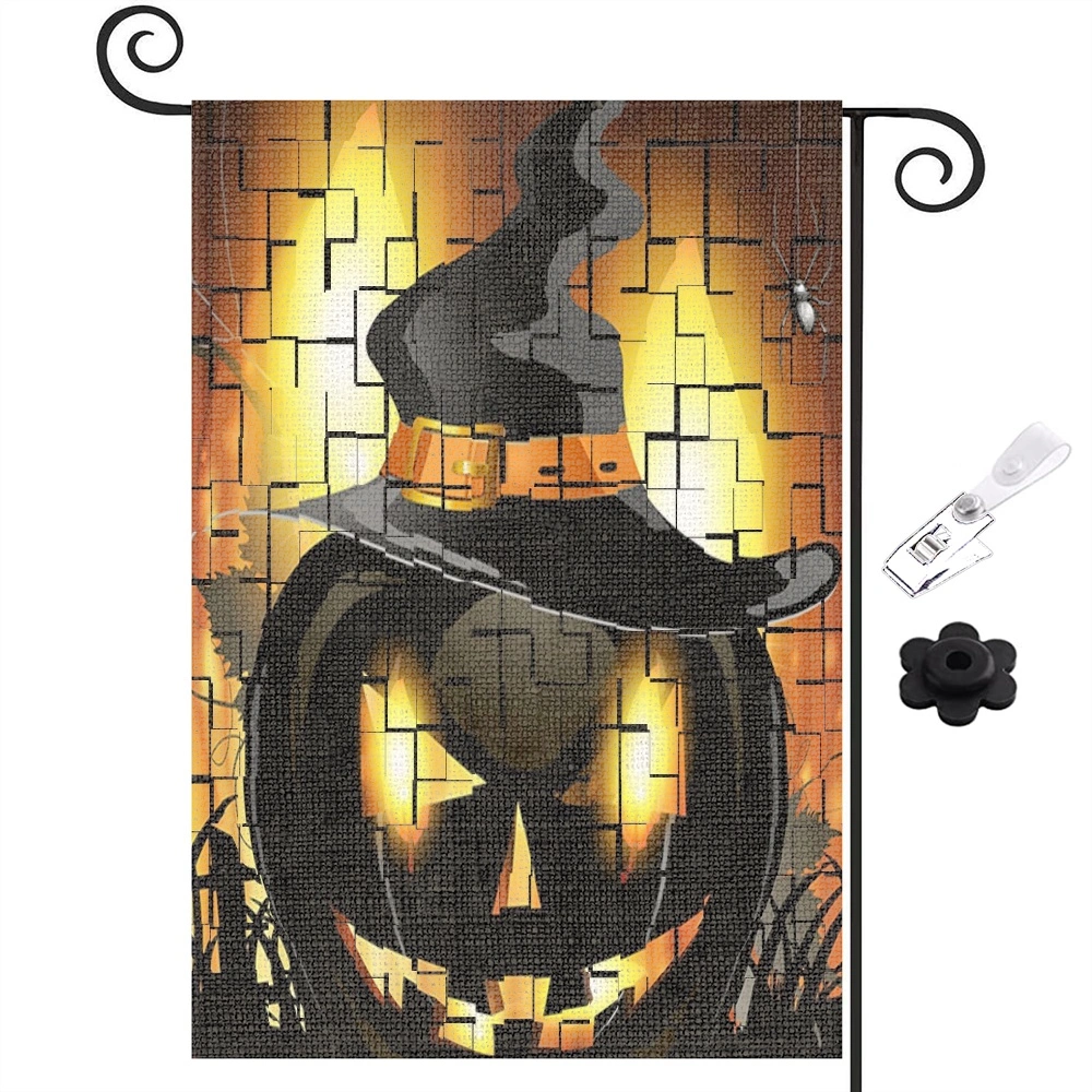 Halloween Boo Garden Flag Vertical Double Sided Ghost Home Decoration, Jack O'Lantern Pumpkin Colorful Cute Holiday Yard Outdoor Decoration,12x18 inch,#214