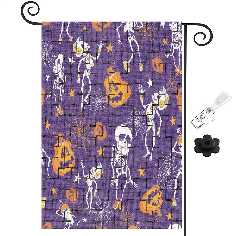 Halloween Decoration,Halloween Boo Garden Flag Vertical Double Sided Ghost Home Decoration, Jack O'Lantern Pumpkin Colorful Cute Holiday Yard Outdoor Decoration,12x18 inch,#449