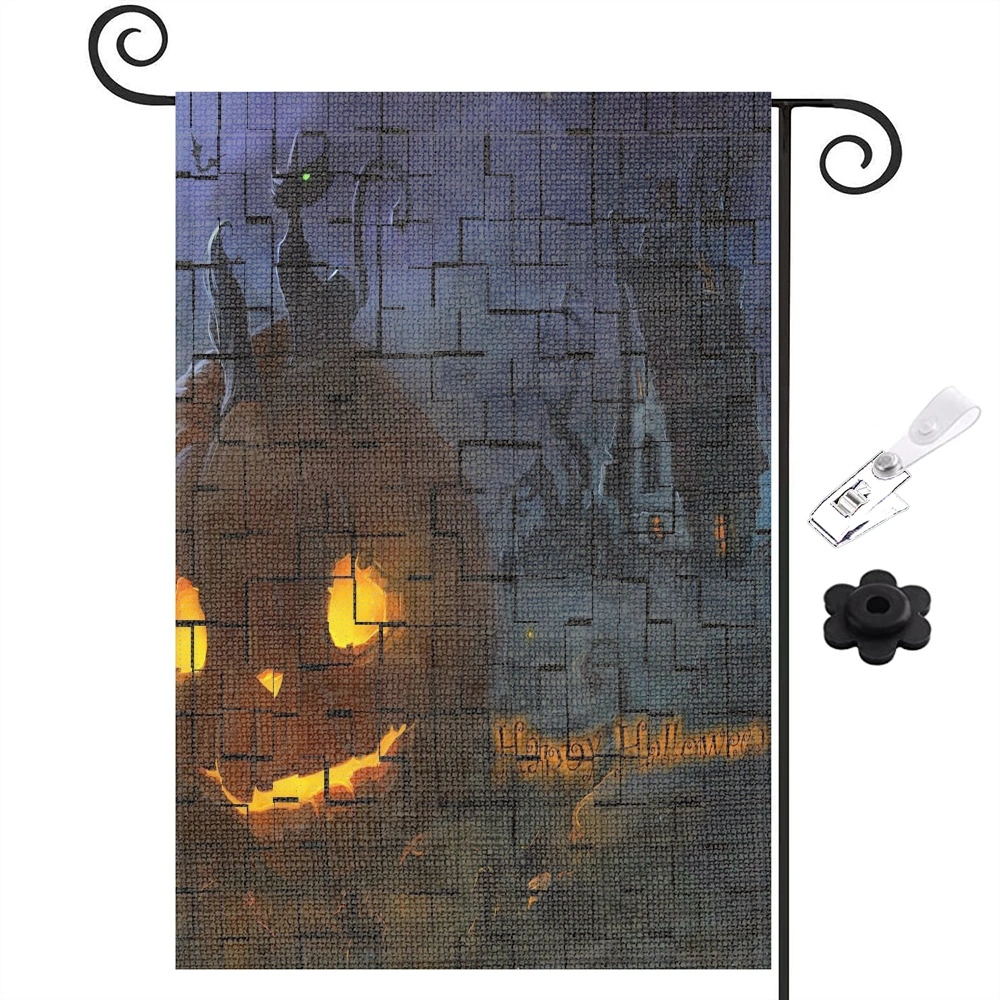 Halloween Boo Garden Flag Vertical Double Sided Ghost Home Decoration, Jack O'Lantern Pumpkin Colorful Cute Holiday Yard Outdoor Decoration,12x18 inch,#218