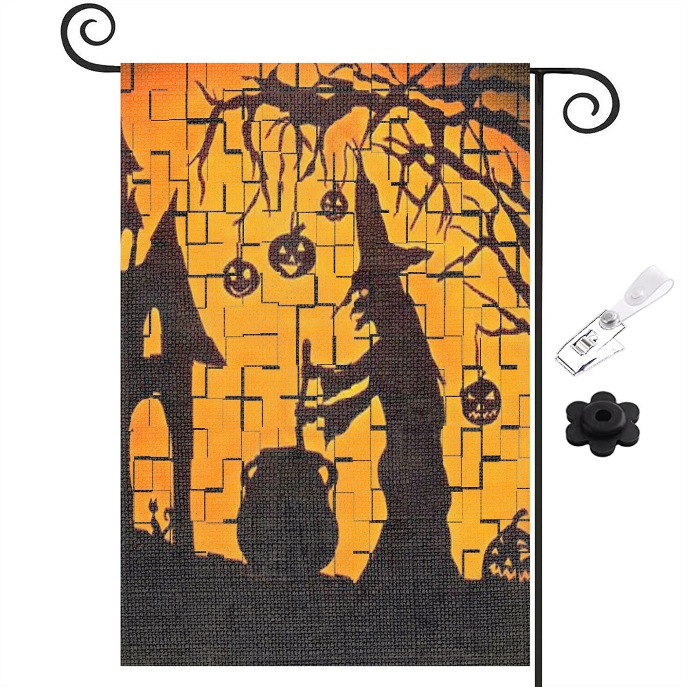 Christmas Garden Flag Halloween Jack and Sally Birthday Theme Party Decoration Double Sized Yard Sign Outdoor Decor,12x18 inch,#27