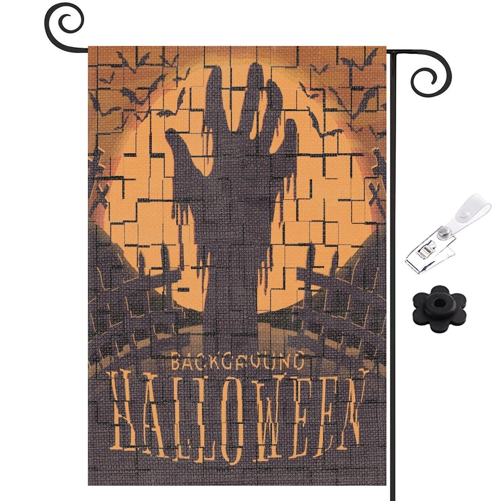 Ghost Spooky Halloween Boo Garden Flag Double Sided Outside, Holiday Yard Outdoor Decorative Flag,12x18 inch,#145