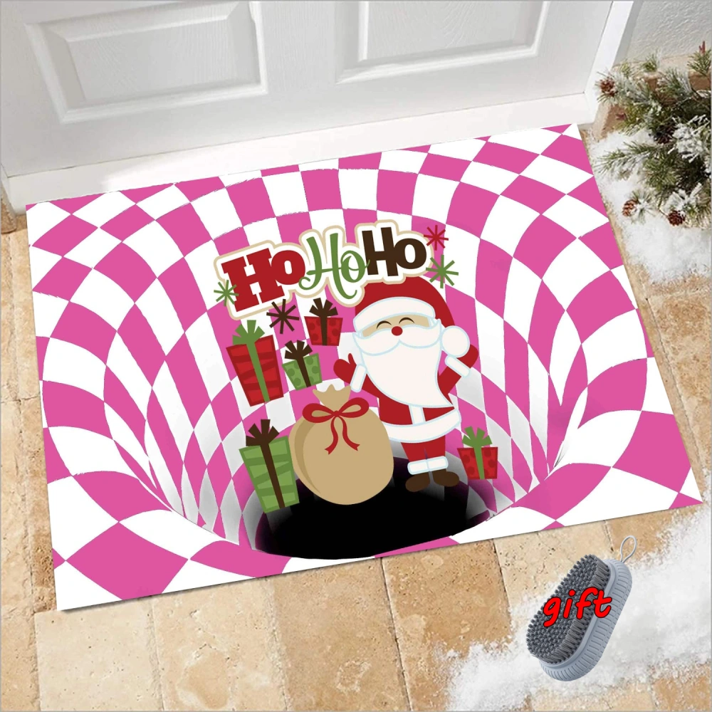 Door Mat Merry Christmas Claus Snowman Elk Doormat with Non-Slip Backing Christmas Doormat Snow Welcome Mat for Patio Entryway Home Decor Easy Clean,S,#05