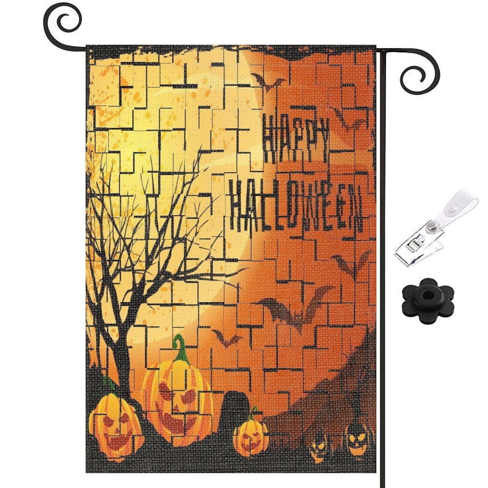 Ghost Spooky Halloween Boo Garden Flag Double Sided Outside, Holiday Yard Outdoor Decorative Flag,12x18 inch,#149