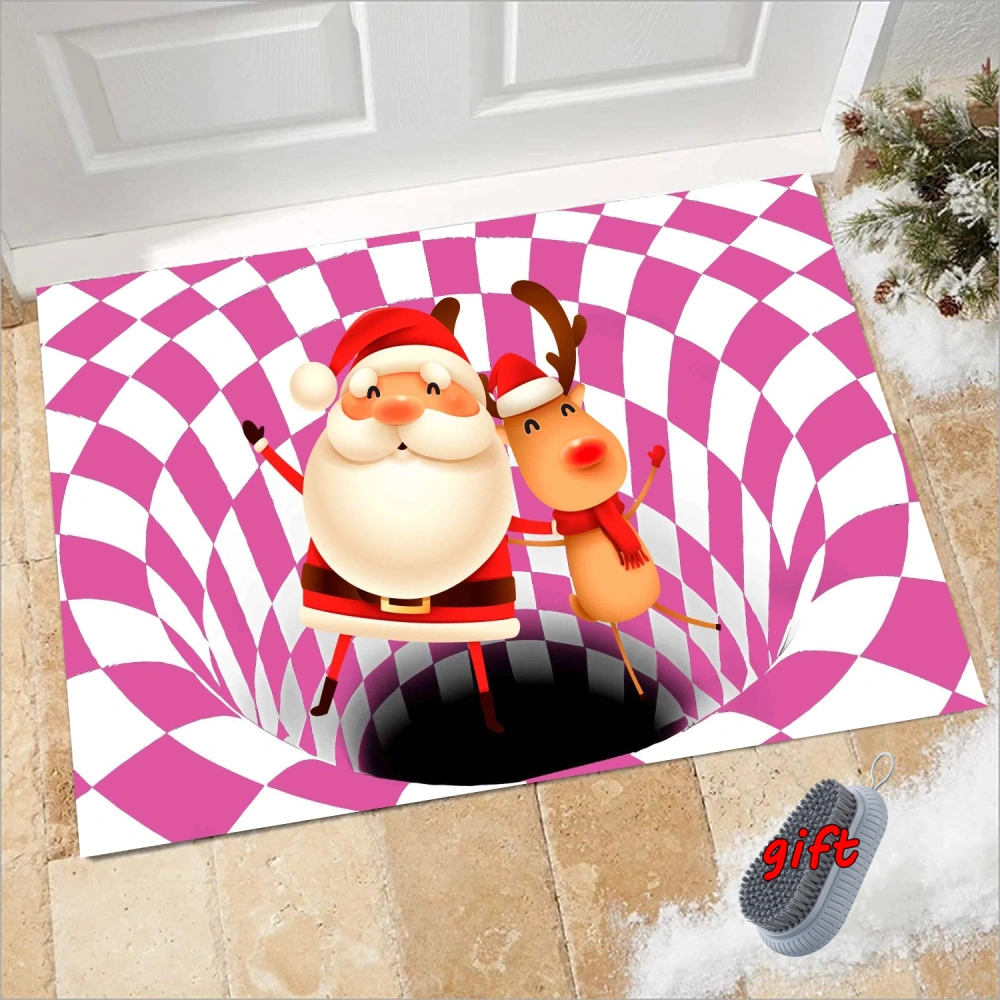 Doormat Merry Christmas Claus Snowman Elk Welcome Mat with Heavy Duty Backing Front Door Mat Christmas Doormat for Patio Entryway Home Decor Easy Clean,S,#11