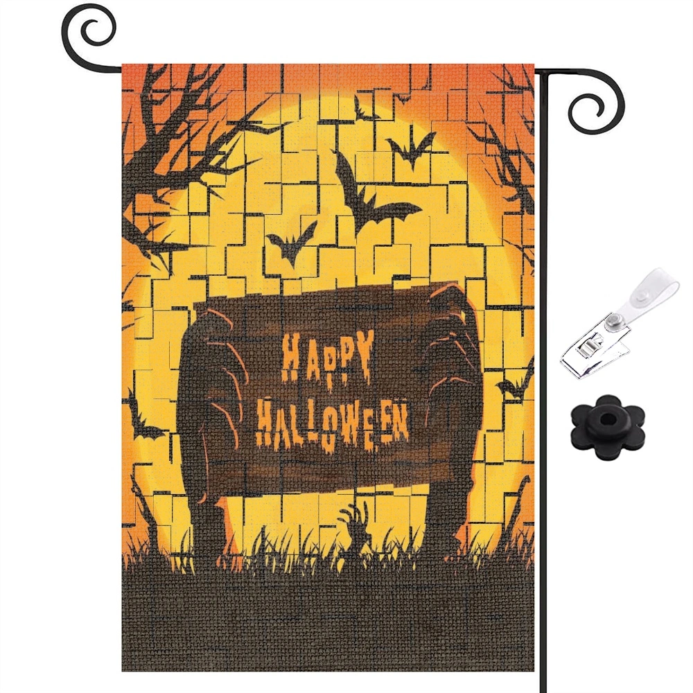 Ghost Spooky Halloween Boo Garden Flag Double Sided Outside, Holiday Yard Outdoor Decorative Flag,12x18 inch,#150