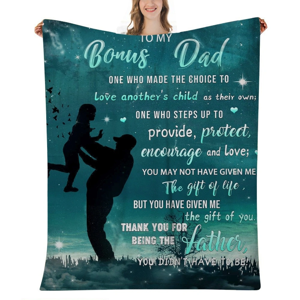 Birthday Gifts for Dad Fathers Day Christmas Valentine's Thanksgiving Dad Gift from Son Presents Flannel Blanket for Men with Letter Soft Throw,32x48''(#053)