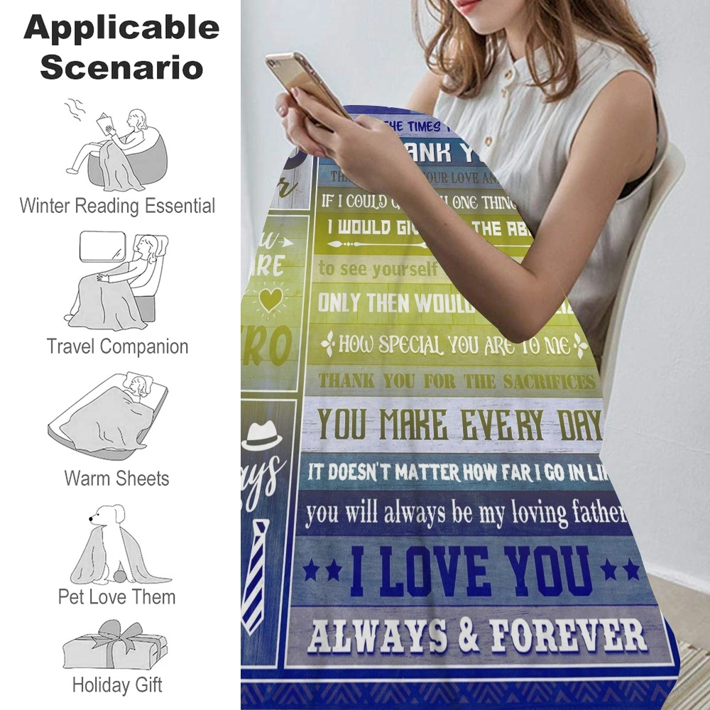 Birthday Gifts for Dad Fathers Day Christmas Valentine's Thanksgiving Dad Gift from Son Presents Flannel Blanket for Men with Letter Soft Throw,32x48''(#059)