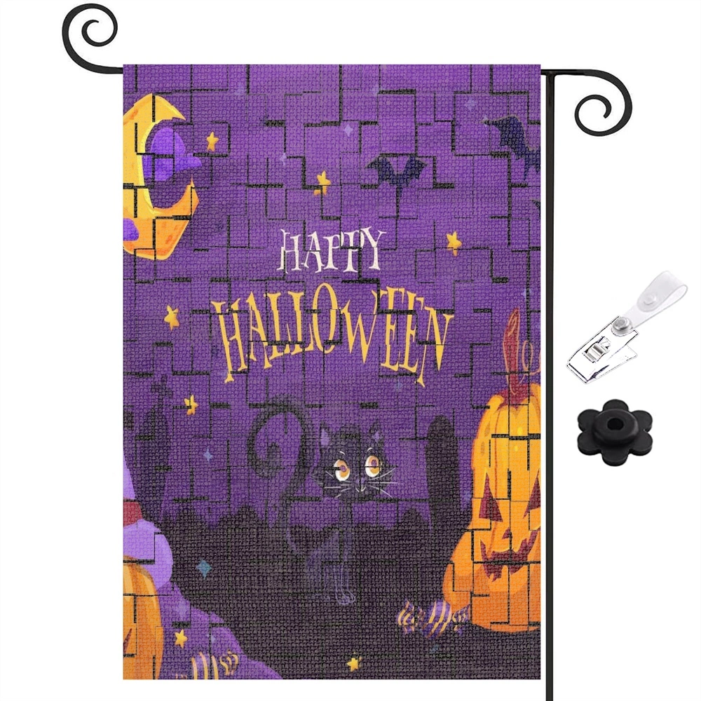 Ghost Tree Halloween Garden Flag Double Sided Outside, Crows Gather Here Holiday Yard Outdoor Decorative Flag,12x18 inch,#153