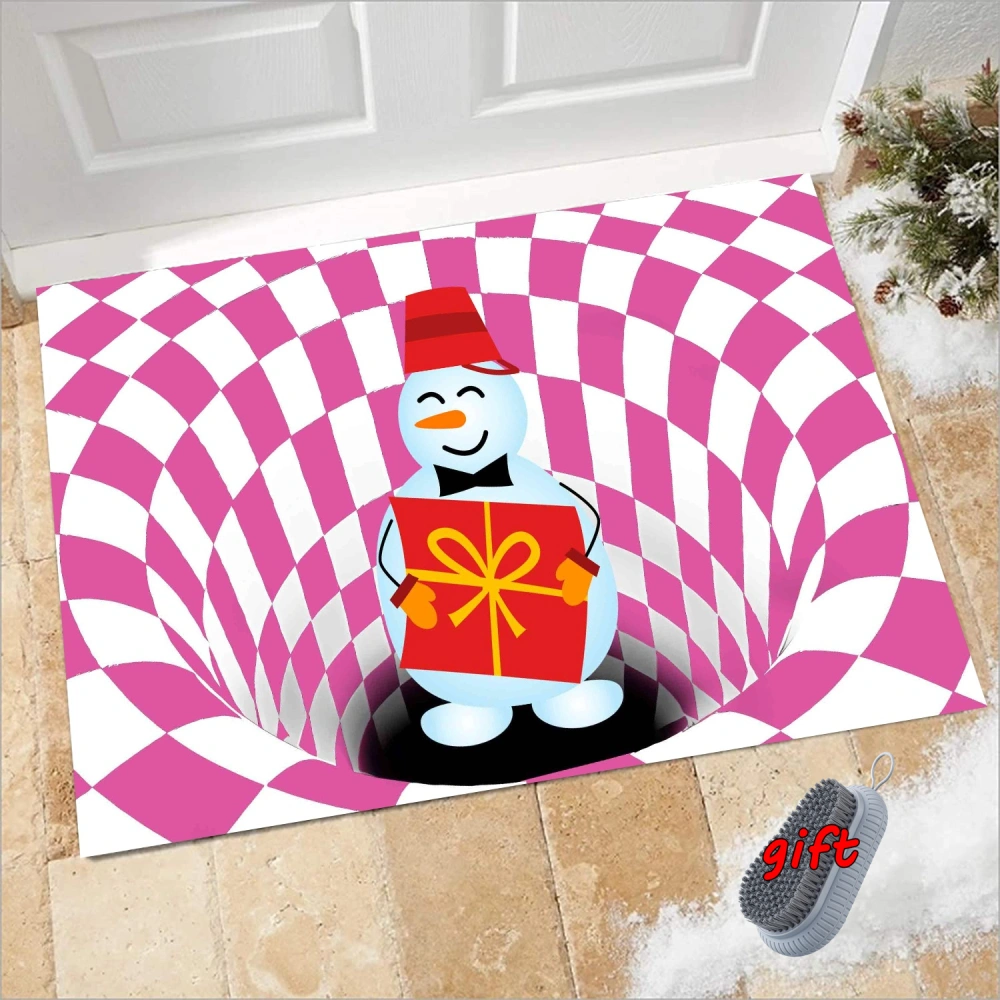 Merry Christmas Claus Snowman Elk Decorations Door Mat Believe Xmas Decorative Doormat Non-Slip and Washable Winter Back Low-Profile,S,#15