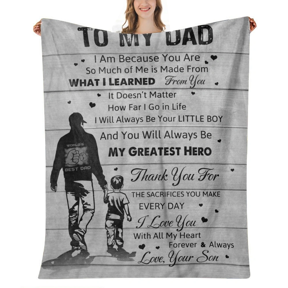 Birthday Gifts for Dad Unique Dad Gifts from Son Daughters for Fathers Day Valentines Day Christmas - I Love You Dad Hugs Blanket,32x48''(#068)