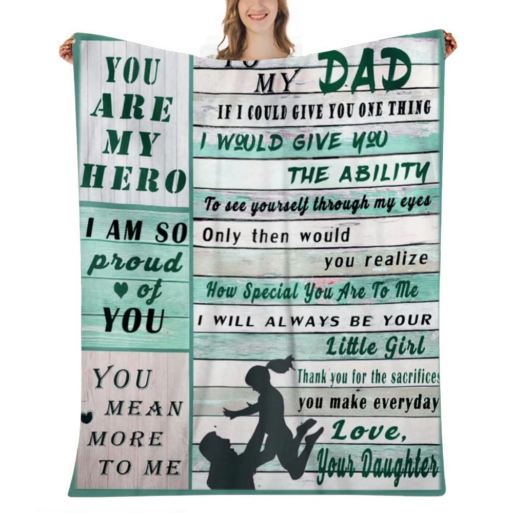 Birthday Gifts for Dad Unique Dad Gifts from Son Daughters for Fathers Day Valentines Day Christmas - I Love You Dad Hugs Blanket,32x48''(#071)