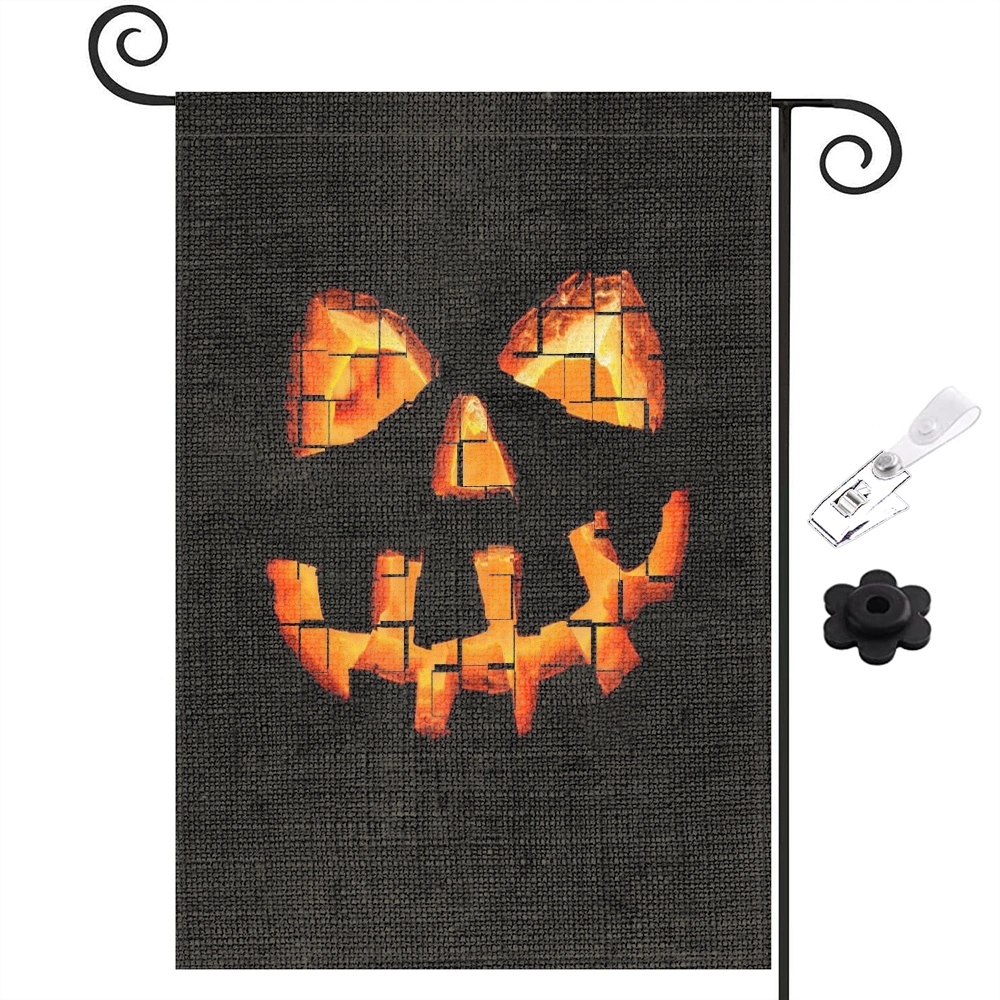 Halloween Decoration,Halloween BOO Garden Flag Double Sided, Best Choice Happy Halloween Funny Welcome Peeps Autumn Outdoor Seasonal Mini Burlap Fall Garden Flags,12x18 inch,#411