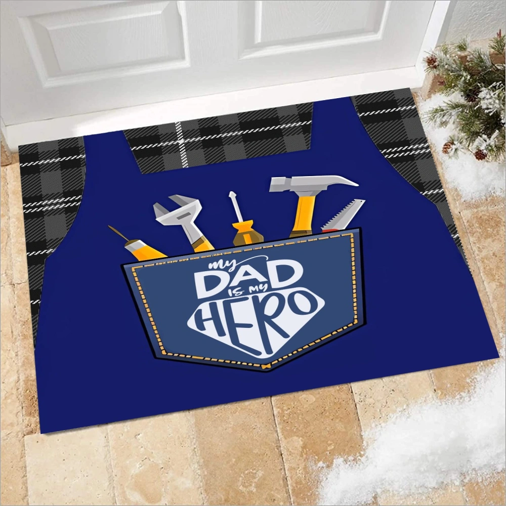 Best Dad Ever Decorative Doormat Xmas Welcome Door Mat Non Slip and Washable Winter Doormat Indoor Outdoor for Home Entrance Front Door Porch Christmas Decoration(A056,S)