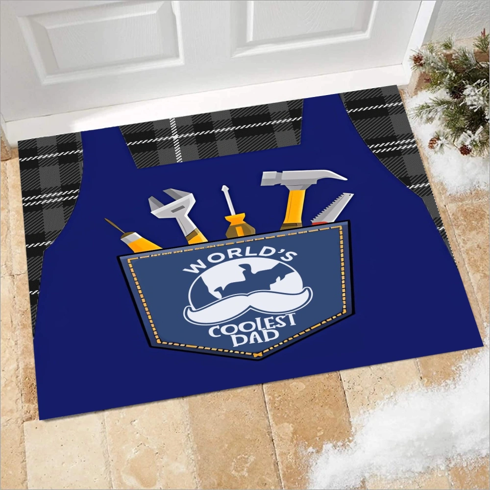 Best Dad Ever Decorative Doormat Xmas Welcome Door Mat Non Slip and Washable Winter Doormat Indoor Outdoor for Home Entrance Front Door Porch Christmas Decoration(A059,S)