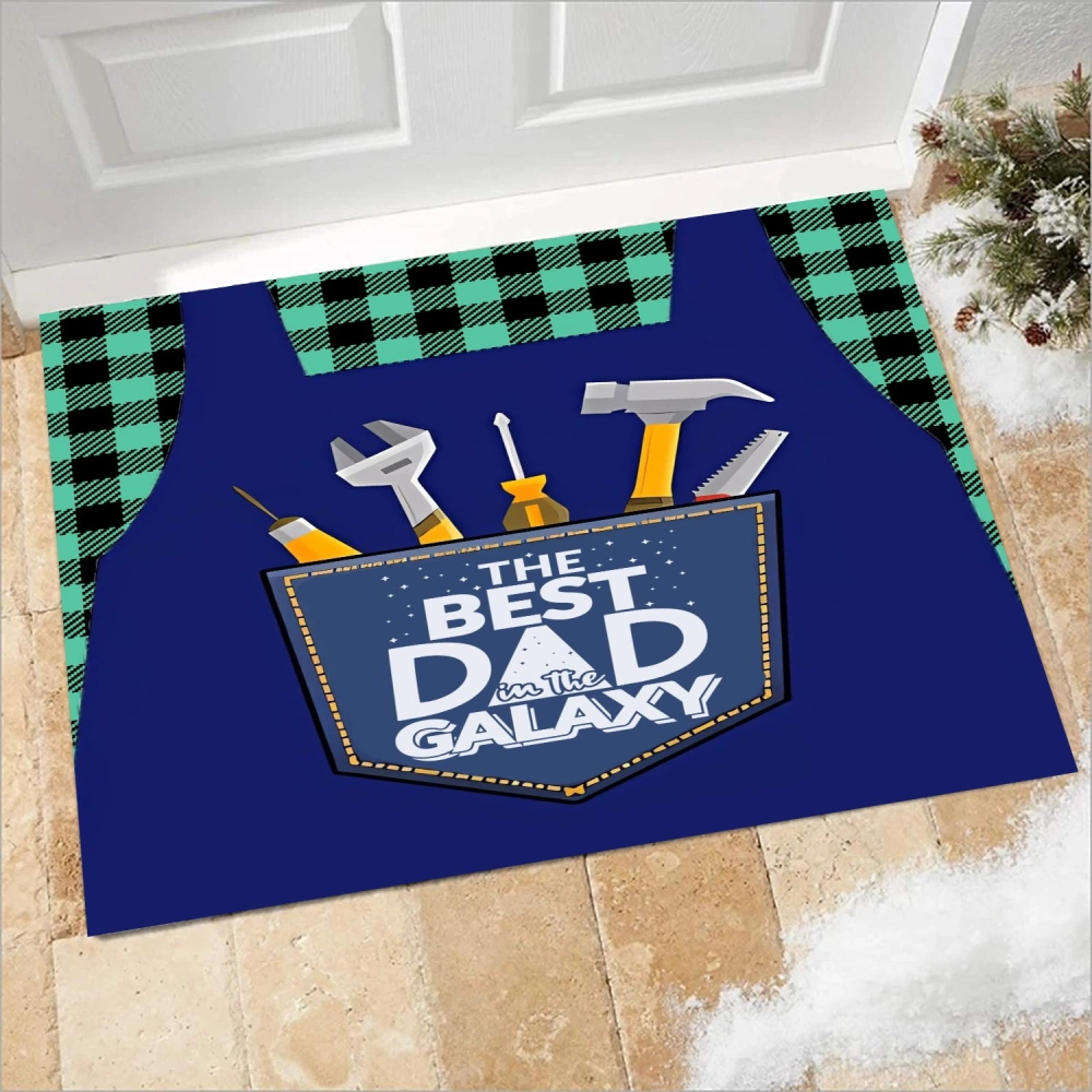 Best Dad Ever Decorative Doormat Xmas Welcome Door Mat Non Slip and Washable Winter Doormat Indoor Outdoor for Home Entrance Front Door Porch Christmas Decoration(A060,S)