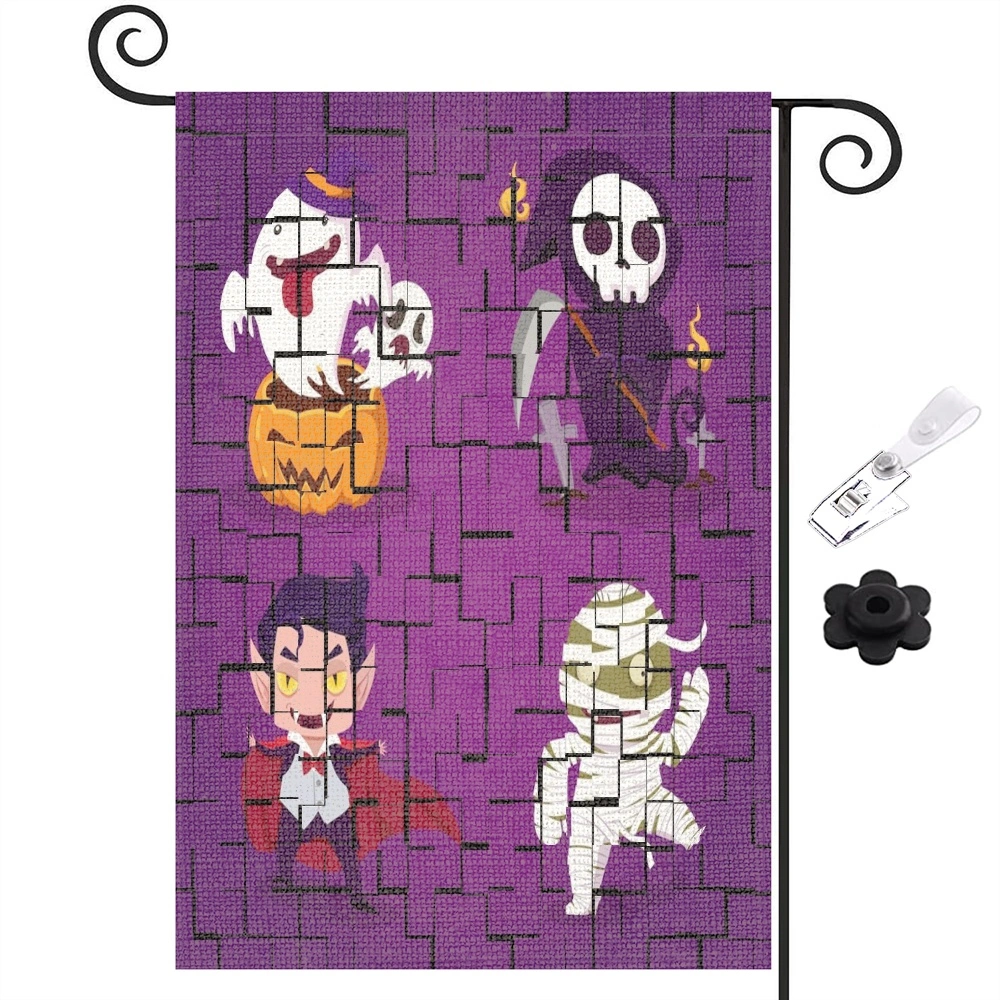 Halloween BOO Garden Flag Double Sided, Best Choice Happy Halloween Funny Welcome Peeps Autumn Outdoor Seasonal Mini Burlap Fall Garden Flags,12x18 inch,#183