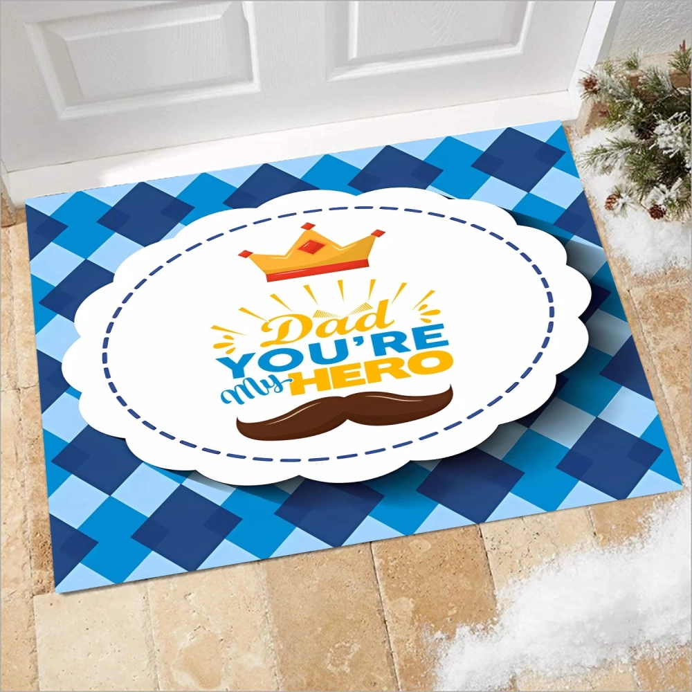 Best Dad Ever Decoration Front Door mat Winter Entrance Doormat Non-Slip Floor Mat Absorb Water Indoor Rugs Bath Kitchen Garden Entryway Mats Holiday Decor for Outdoor(A019,S)