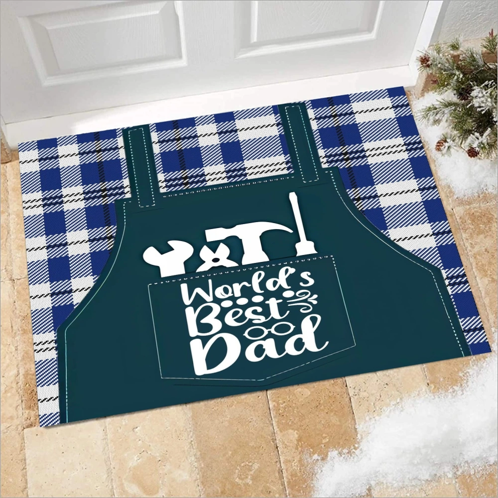 Best Dad Ever Door Mat Christmas Welcome Mat Outdoor Indoor Front Door Outside Inside Doormat for Holiday Home Entrance Entryway Floor Mat Non Slip Christmas Decorations(A155,S)