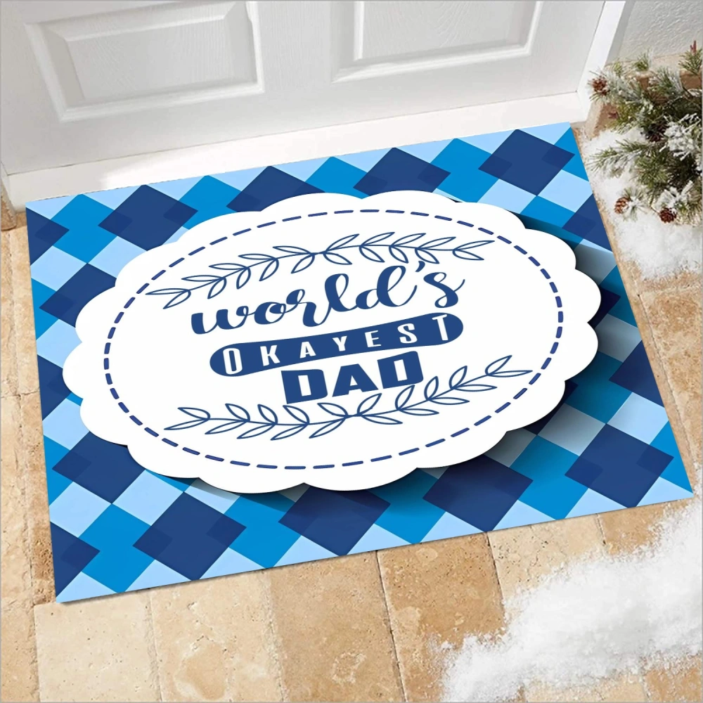 Best Dad Ever Door Mat Christmas Welcome Mat Outdoor Indoor Front Door Outside Inside Doormat for Holiday Home Entrance Entryway Floor Mat Non Slip Christmas Decorations(A157,S)