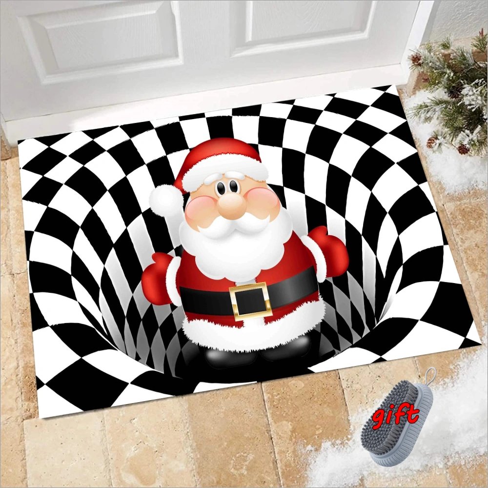 Merry Christmas Claus Snowman Elk Door Mat Welcome Doormat Home Entrance Rug Mat Backing Non-Slip Floor Mat for Outdoor Indoor Kitchen Bathroom,S,#38