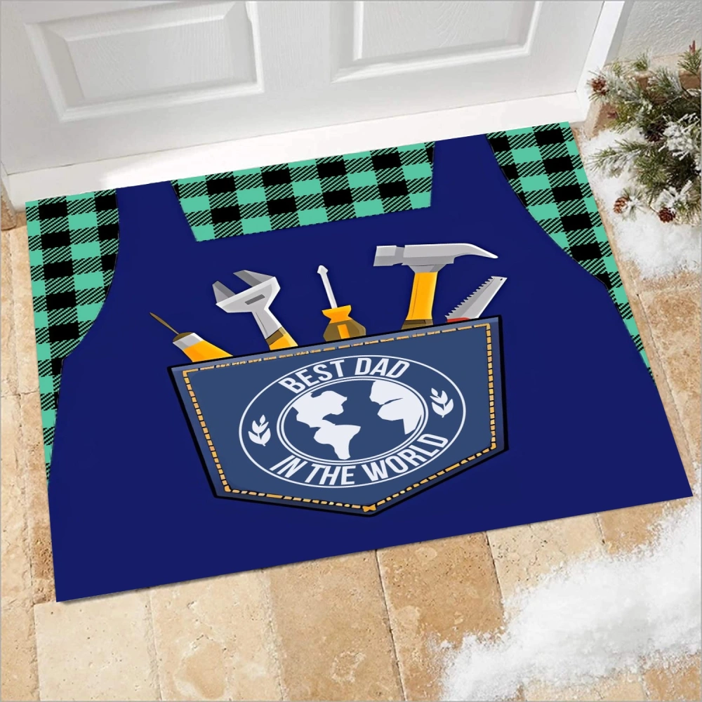 Best Dad Ever Door Mat Indoor Outdoor Entrance Doormat Non Slip Backing Door Mat Funny Christmas Decorative Doormat for Holiday Home Front Door Outside Entry(A162,S)